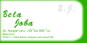 bela joba business card